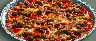 Order Crustless 9" Four Meat Pizza food online from Mazzio's Italian Eatery store, Sedalia on bringmethat.com
